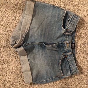 Denim mom shorts